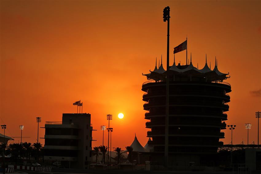 Bahrain tower orange sunset